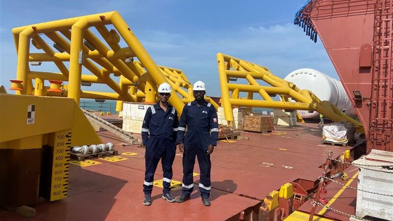 Photo of Mohamed and Ndane on site in Mauritania. Photo of Mohamed and Ndane on site in Mauritania.
